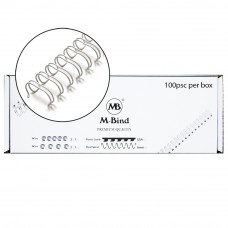 M-Bind Double Wire Bind 3:1 A4 - 7/16"(11mm) X 34 Loops, 100pcs/box, White